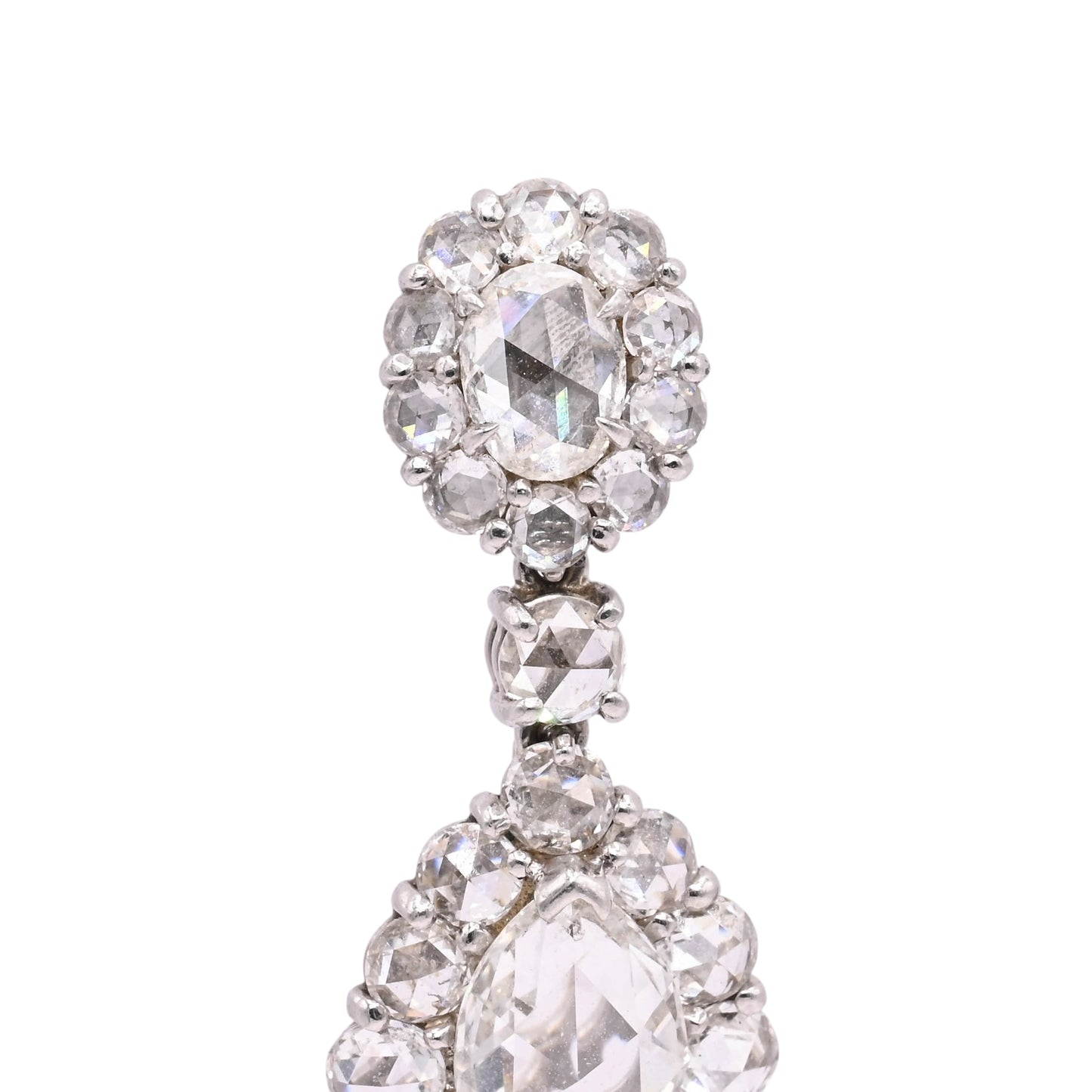 Diamond Cluster Dangle Earrings with Screwbacks Platinum 7.24cttw