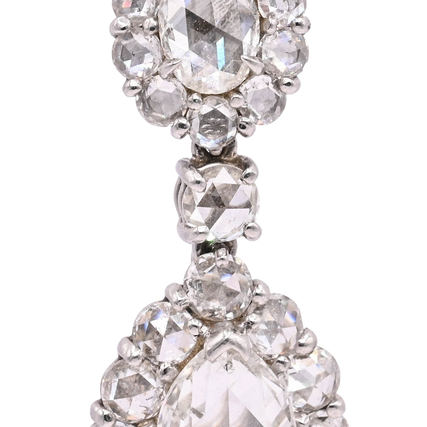 Diamond Cluster Dangle Earrings with Screwbacks Platinum 7.24cttw