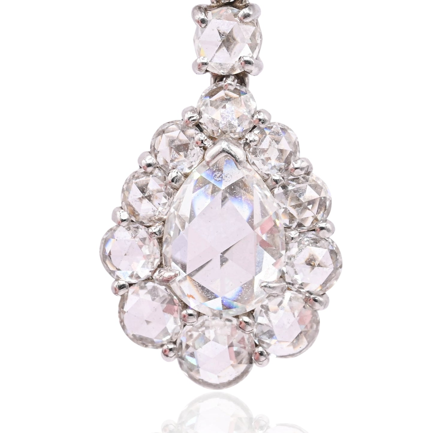 Diamond Cluster Dangle Earrings with Screwbacks Platinum 7.24cttw