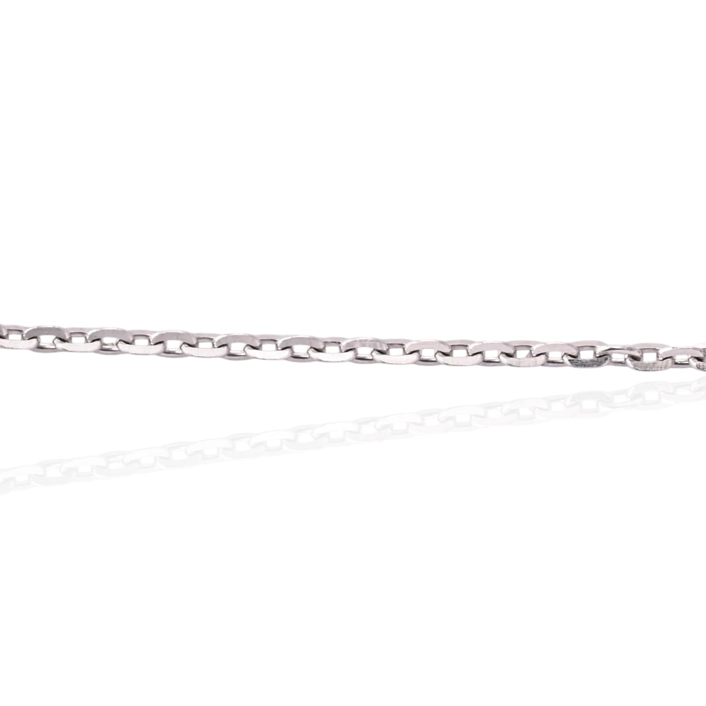 Sapphire and Diamond Heart Necklace 14K White Gold with Diamond Cut Cable Chain 16in, 17in, and 18in 0.50cttw Sapphires/0.11cttw Diamonds