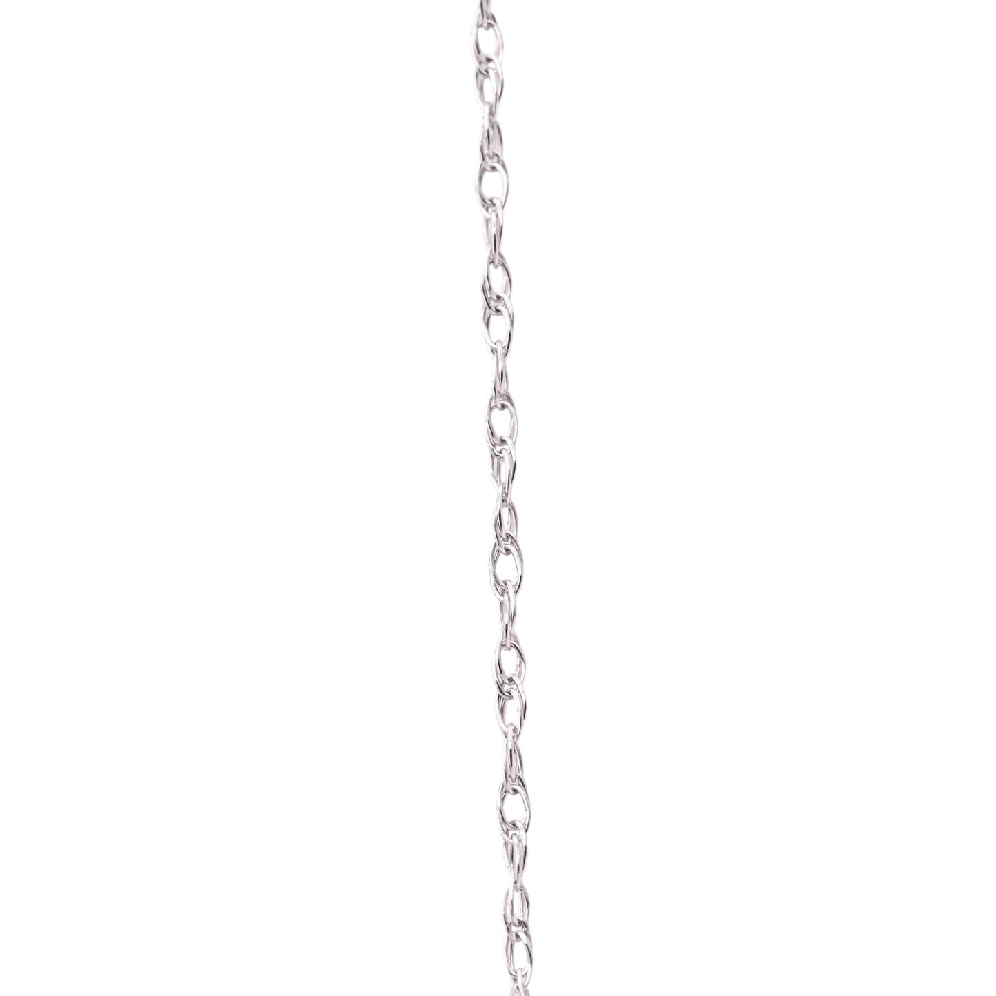 Ruby and Diamond Heart Necklace 14K White Gold with Lightweight Rope Chain 18.5in 0.21cttw Rubies/0.14cttw Diamonds
