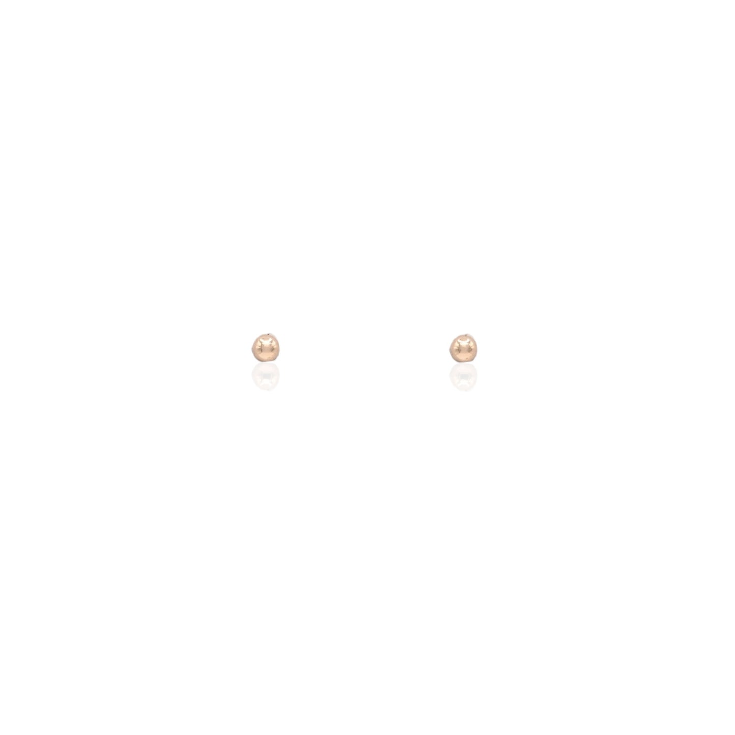 2mm Lightweight Ball Stud Earrings 14K Yellow Gold Butterfly Backs