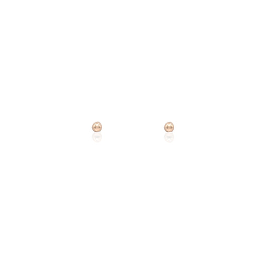 2mm Lightweight Ball Stud Earrings 14K Yellow Gold Butterfly Backs