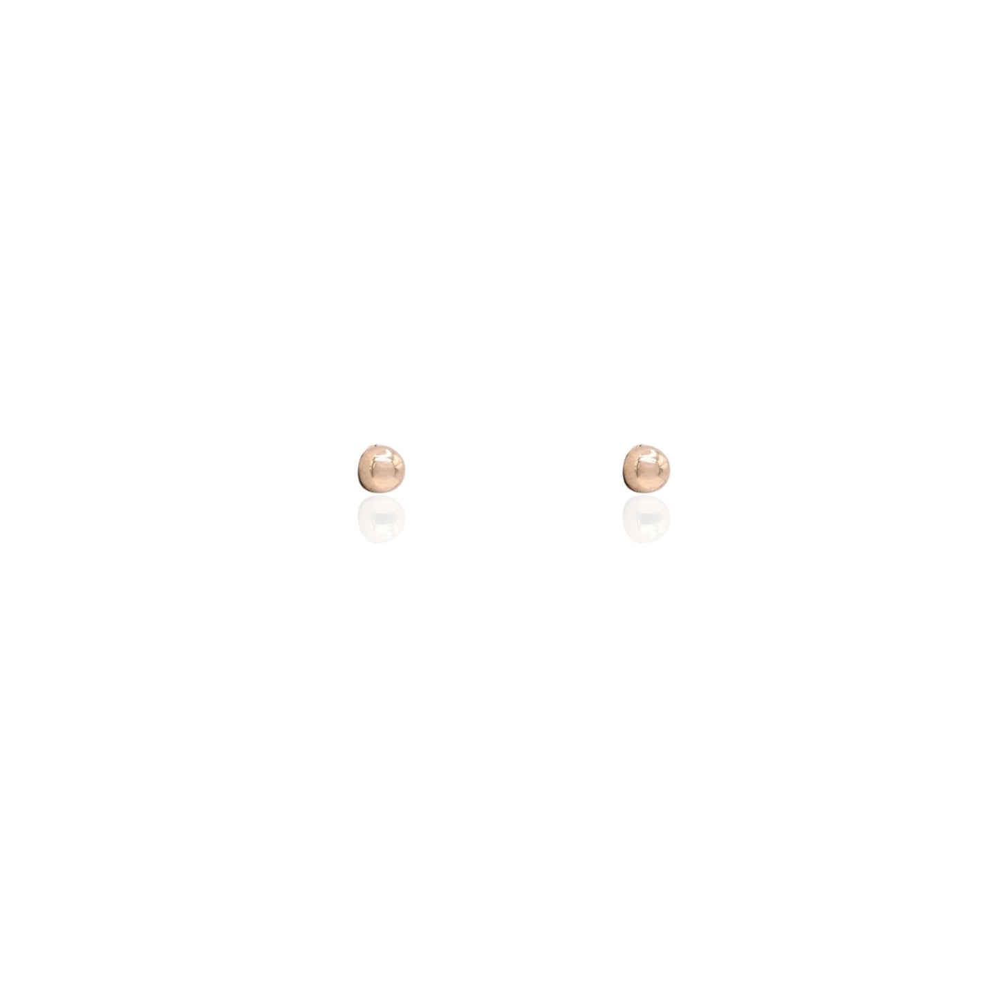 2mm Lightweight Ball Stud Earrings 14K Yellow Gold Butterfly Backs