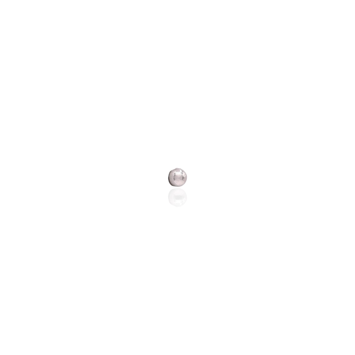 2mm Lightweight Ball Stud Earrings 14K White Gold Butterfly Backs