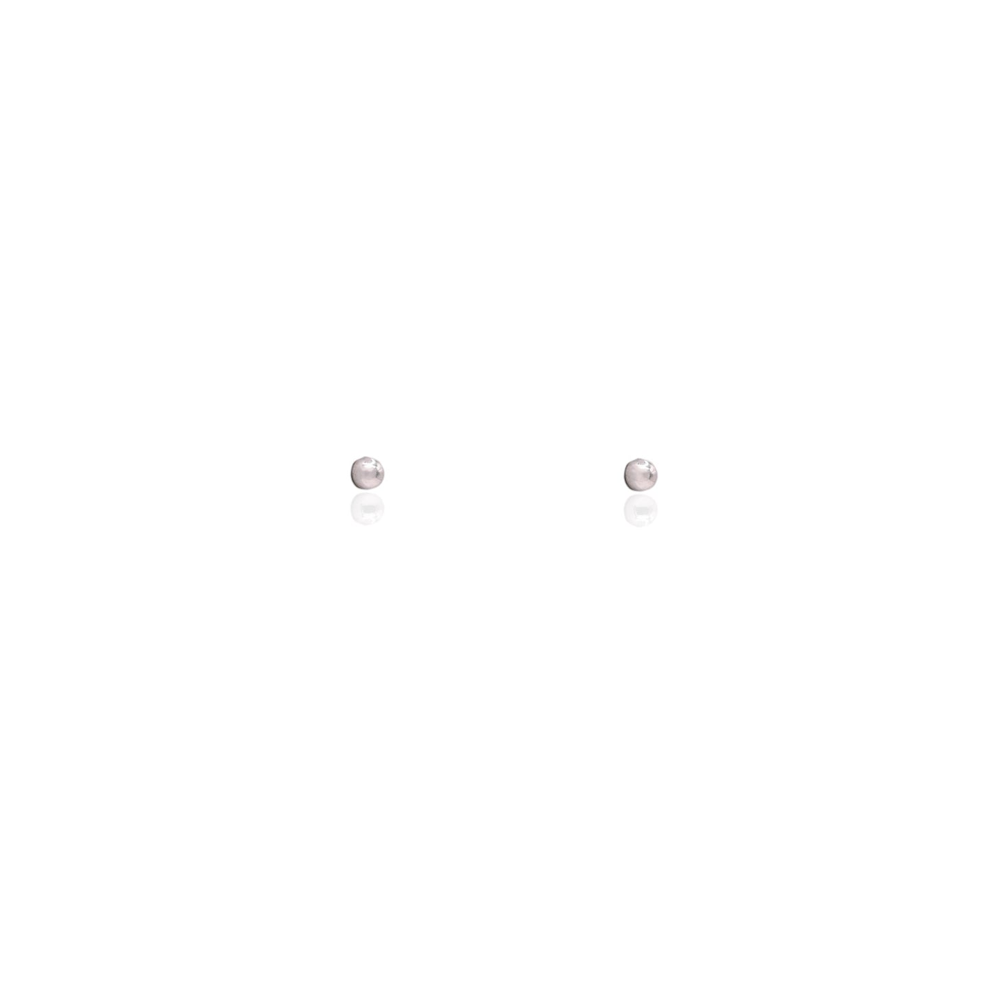 2mm Lightweight Ball Stud Earrings 14K White Gold Butterfly Backs