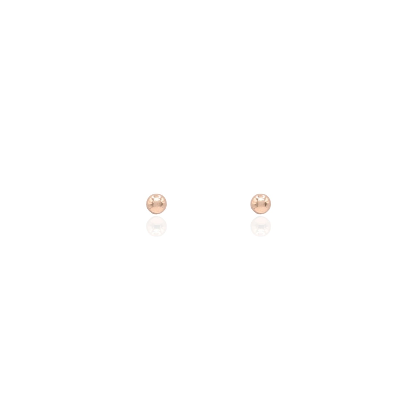 3mm Lightweight Ball Stud Earrings 14K Yellow Gold Screwbacks