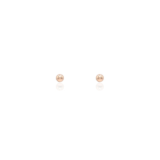 3mm Lightweight Ball Stud Earrings 14K Yellow Gold Butterfly Backs