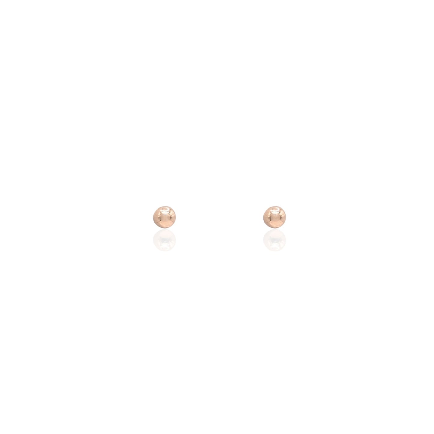 3mm Lightweight Ball Stud Earrings 14K Yellow Gold Screwbacks