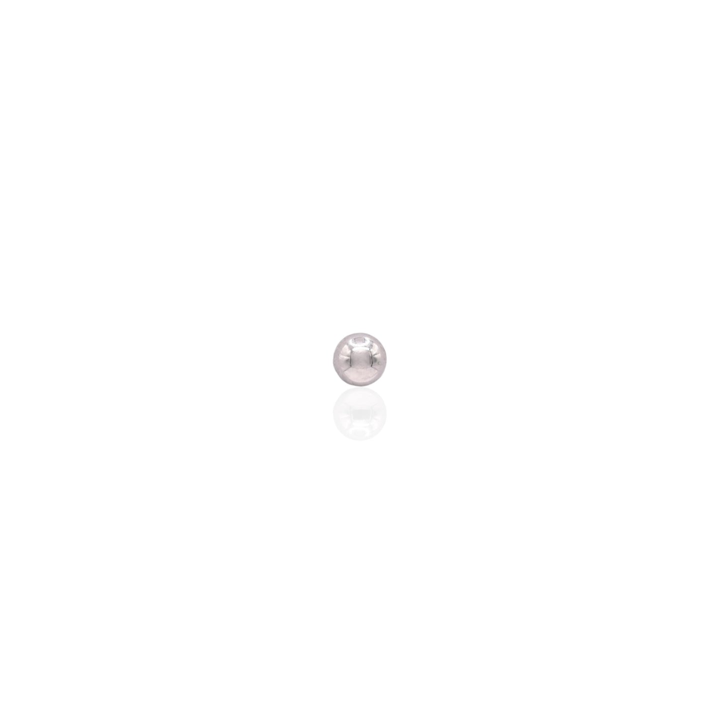 3mm Lightweight Ball Stud Earrings 14K White Gold Screwbacks