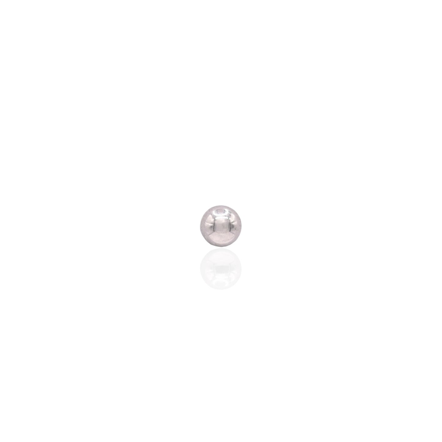 3mm Lightweight Ball Stud Earrings 14K White Gold Screwbacks