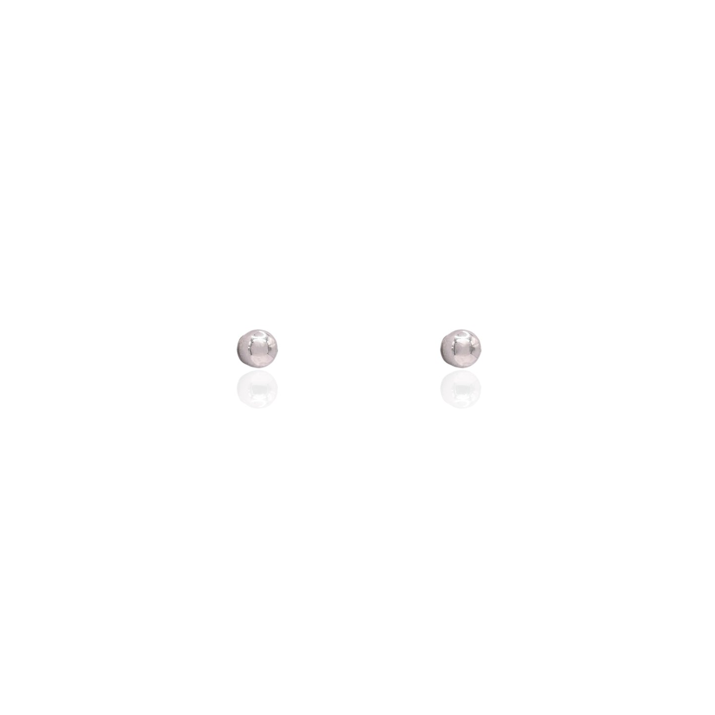 3mm Lightweight Ball Stud Earrings 14K White Gold Butterfly Backs