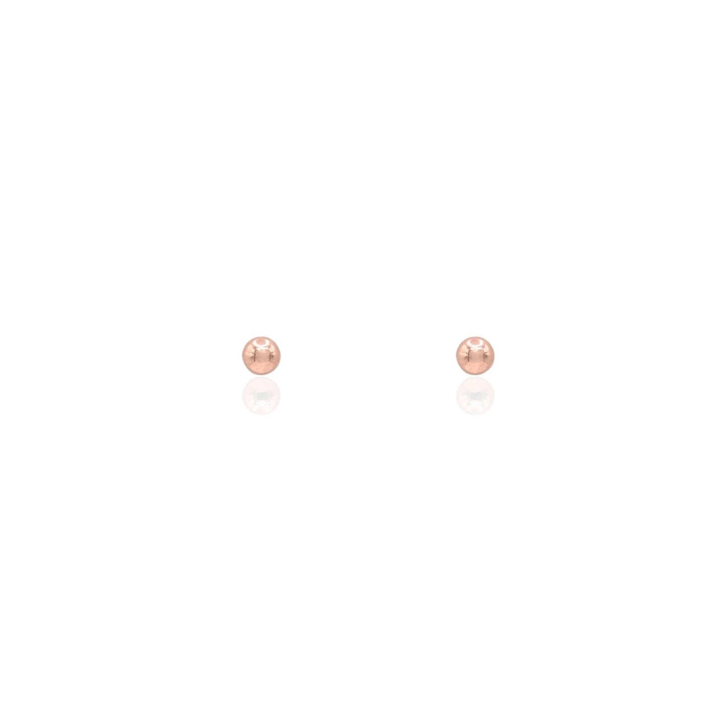 3mm Lightweight Ball Stud Earrings 10K Rose Gold Butterfly Backs