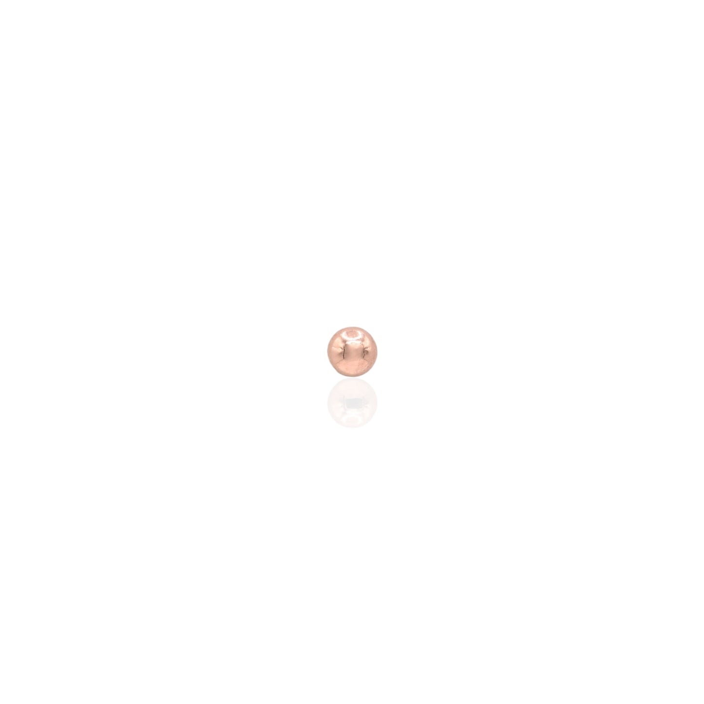 3mm Lightweight Ball Stud Earrings 10K Rose Gold Butterfly Backs
