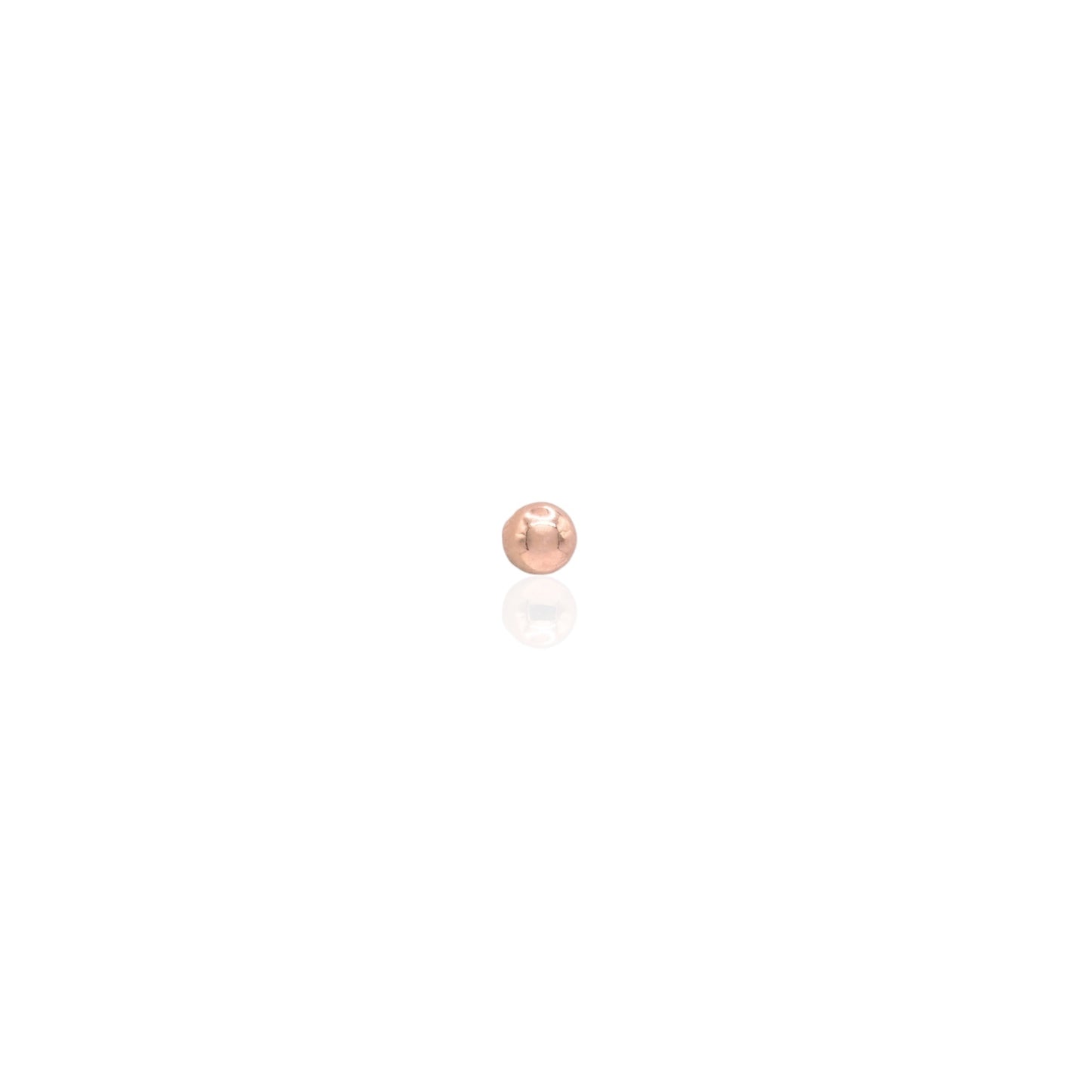3mm Lightweight Ball Stud Earrings 10K Rose Gold Butterfly Backs
