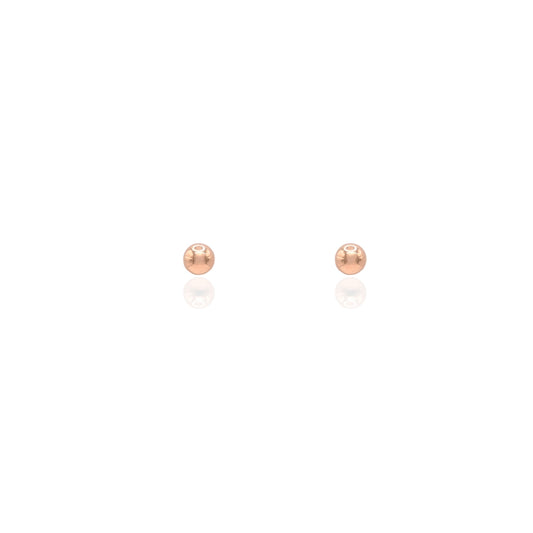 4mm Lightweight Ball Stud Earrings 14K Rose Gold Screwbacks