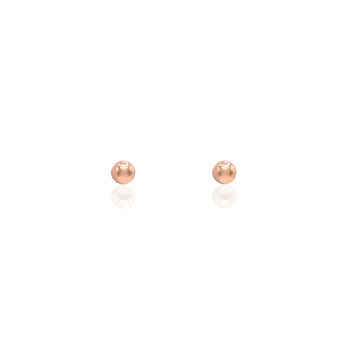 4mm Lightweight Ball Stud Earrings 14K Rose Gold Screwbacks