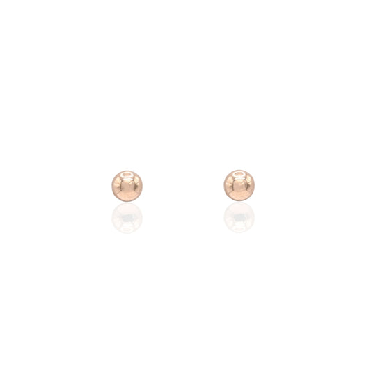 5mm Lightweight Ball Stud Earrings 14K Yellow Gold Butterfly Backs