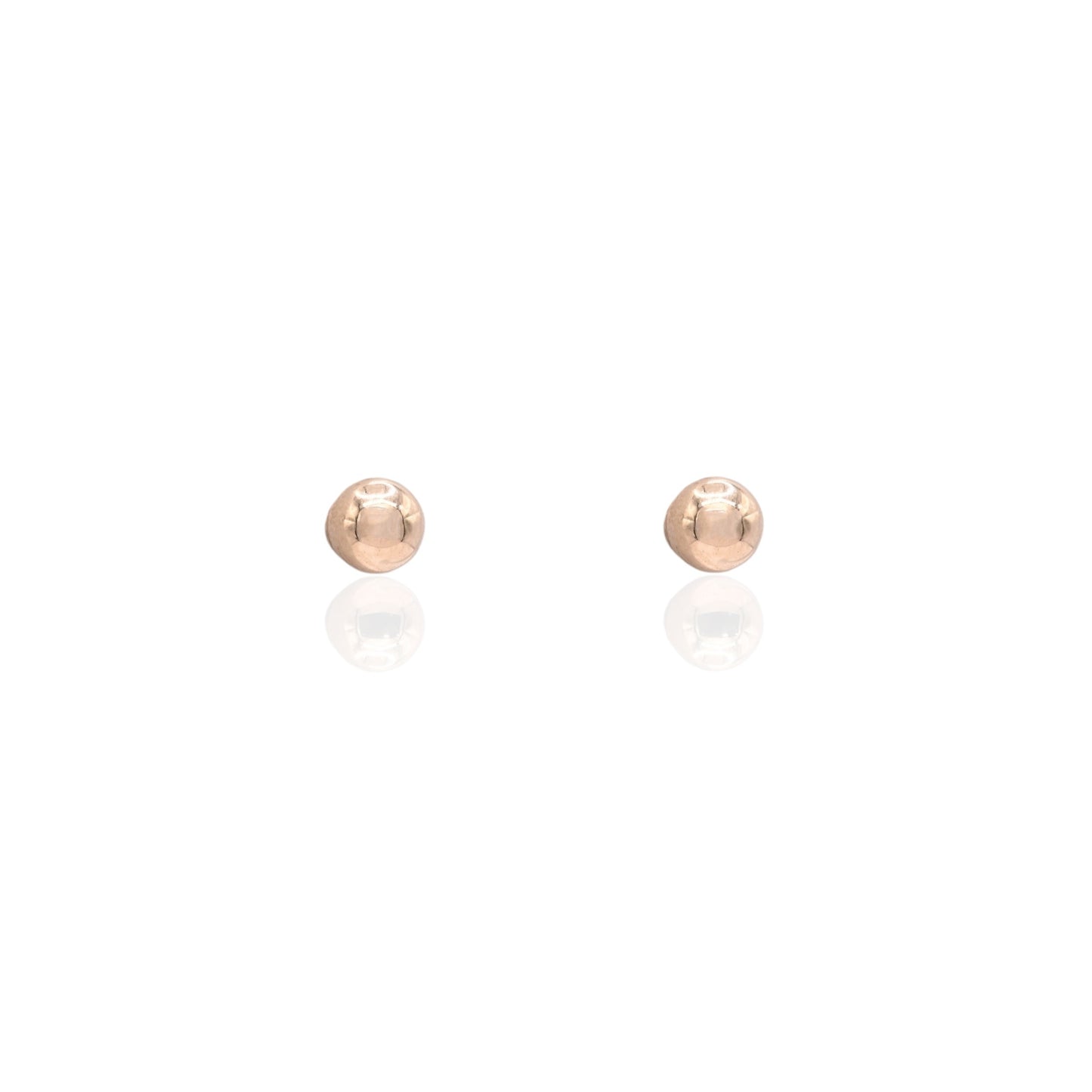 5mm Lightweight Ball Stud Earrings 14K Yellow Gold Butterfly Backs