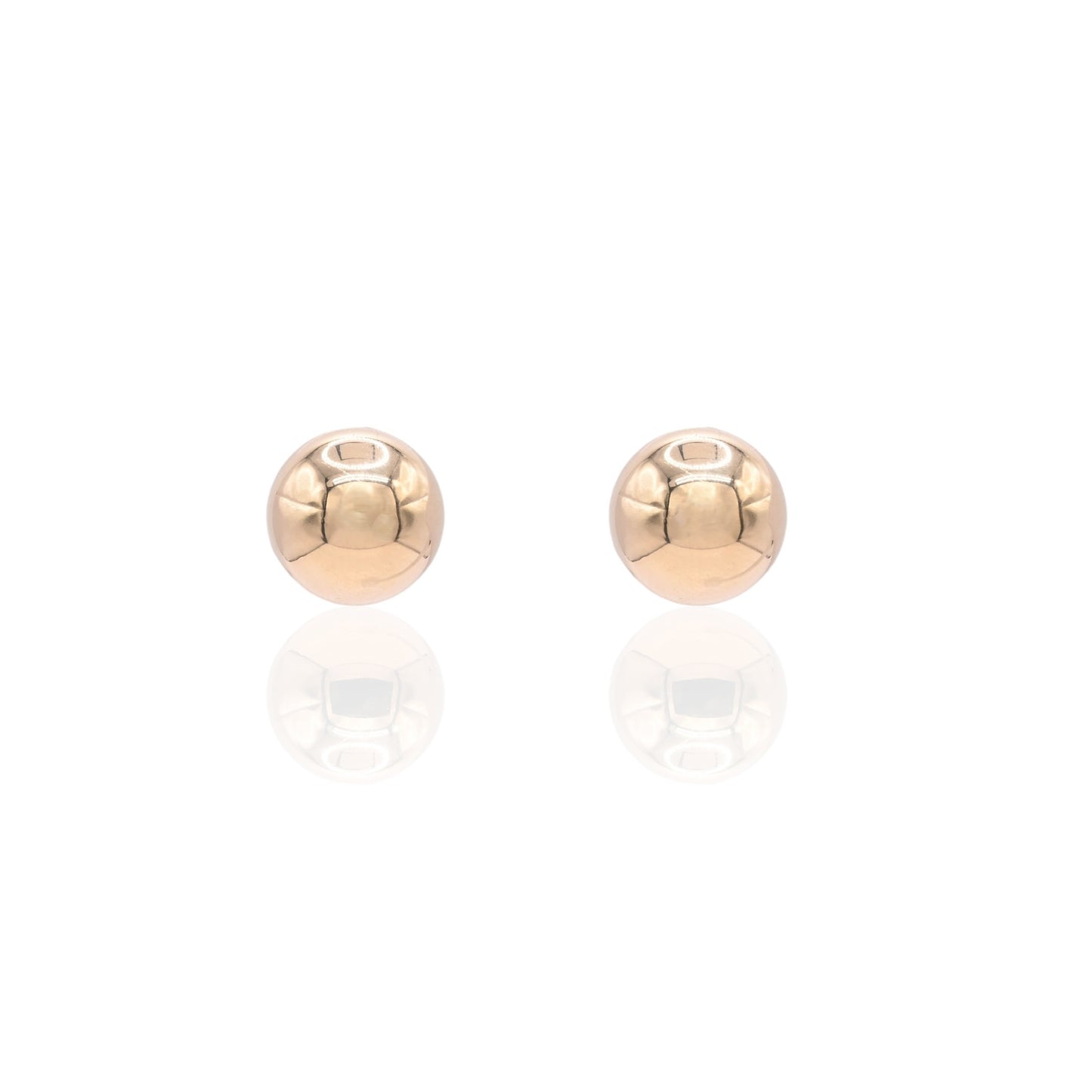 10mm Lightweight Ball Stud Earrings 14K Yellow Gold Butterfly Backs
