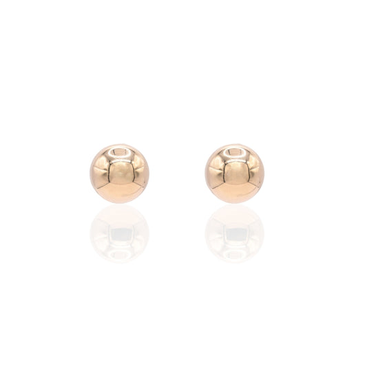 10mm Lightweight Ball Stud Earrings 14K Yellow Gold Butterfly Backs