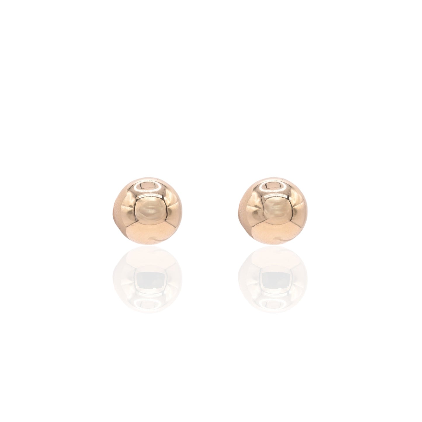 10mm Lightweight Ball Stud Earrings 14K Yellow Gold Butterfly Backs