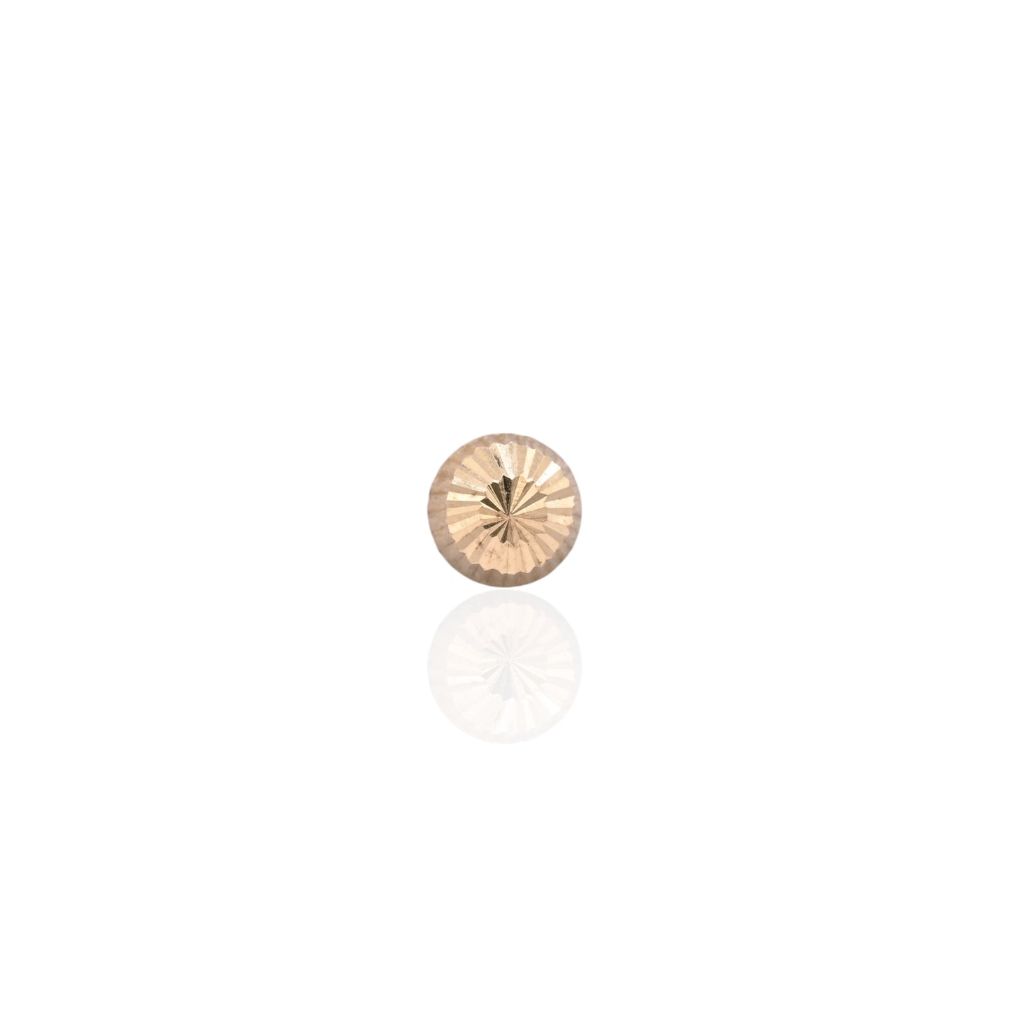 5mm Lightweight Dome Fluted Stud Earrings 14K Yellow Gold with Butterfly Backs