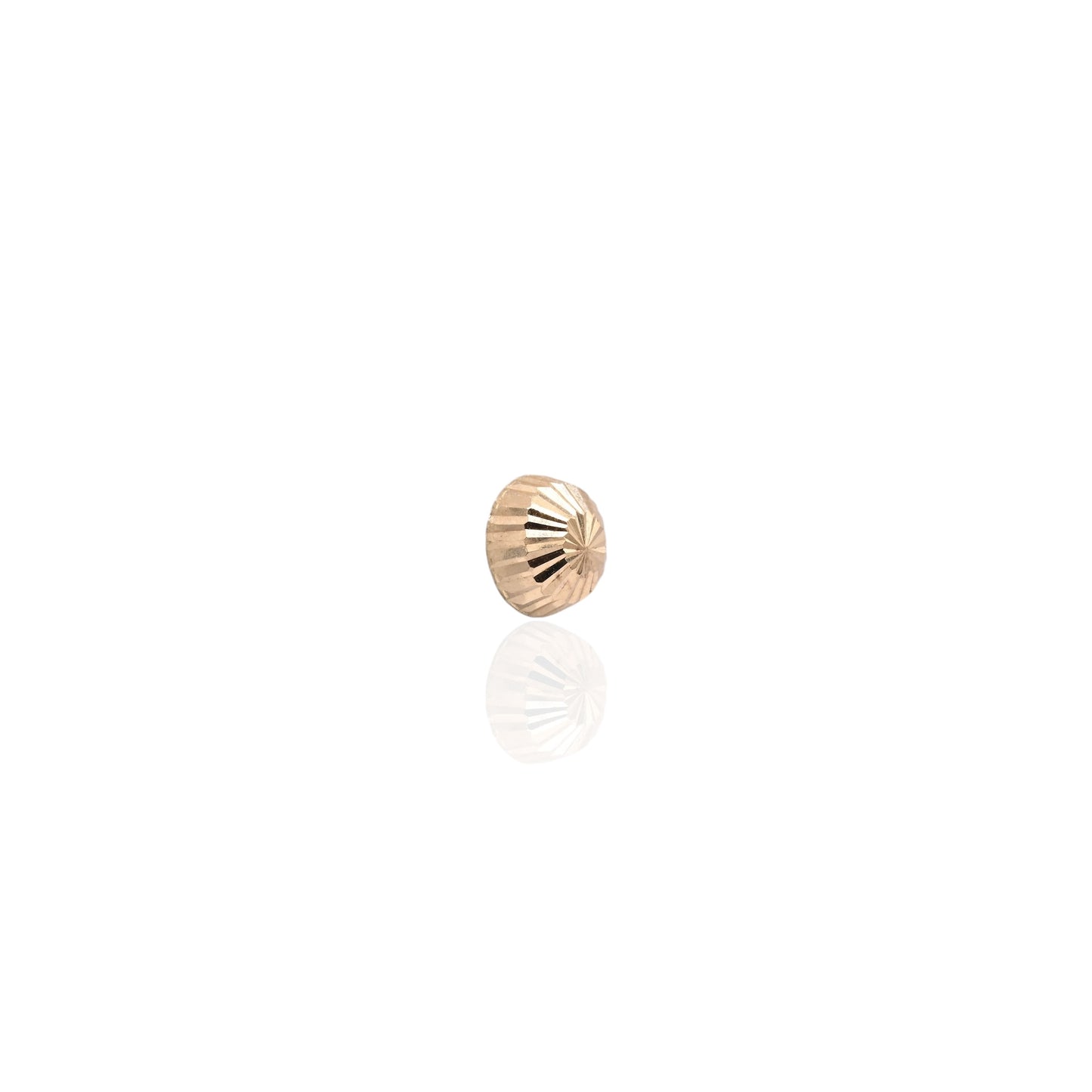 5mm Lightweight Dome Fluted Stud Earrings 14K Yellow Gold with Butterfly Backs