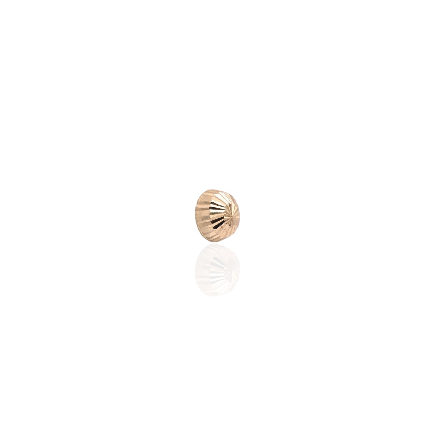 5mm Lightweight Dome Fluted Stud Earrings 14K Yellow Gold with Butterfly Backs