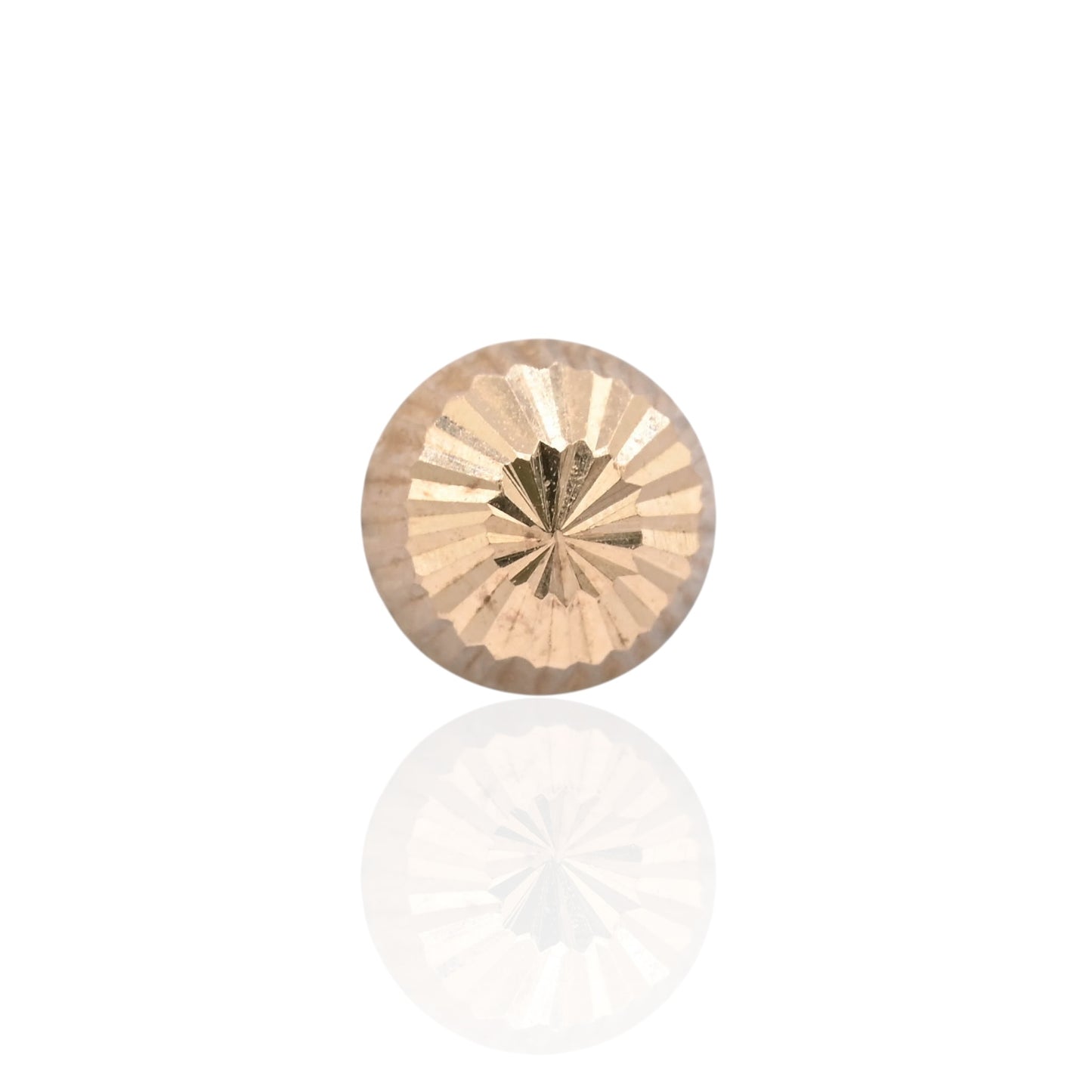 5mm Lightweight Dome Fluted Stud Earrings 14K Yellow Gold with Butterfly Backs