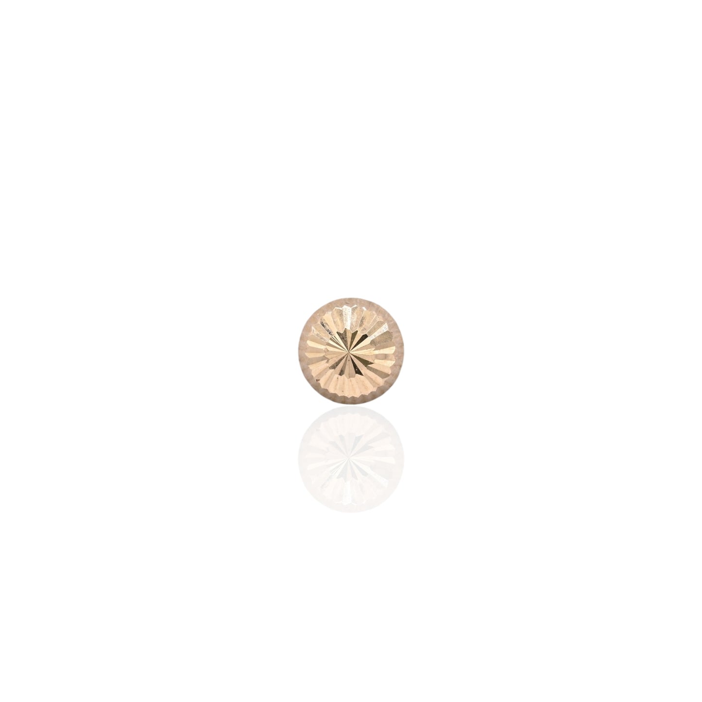 7mm Lightweight Dome Fluted Stud Earrings 14K Yellow Gold with Butterfly Backs