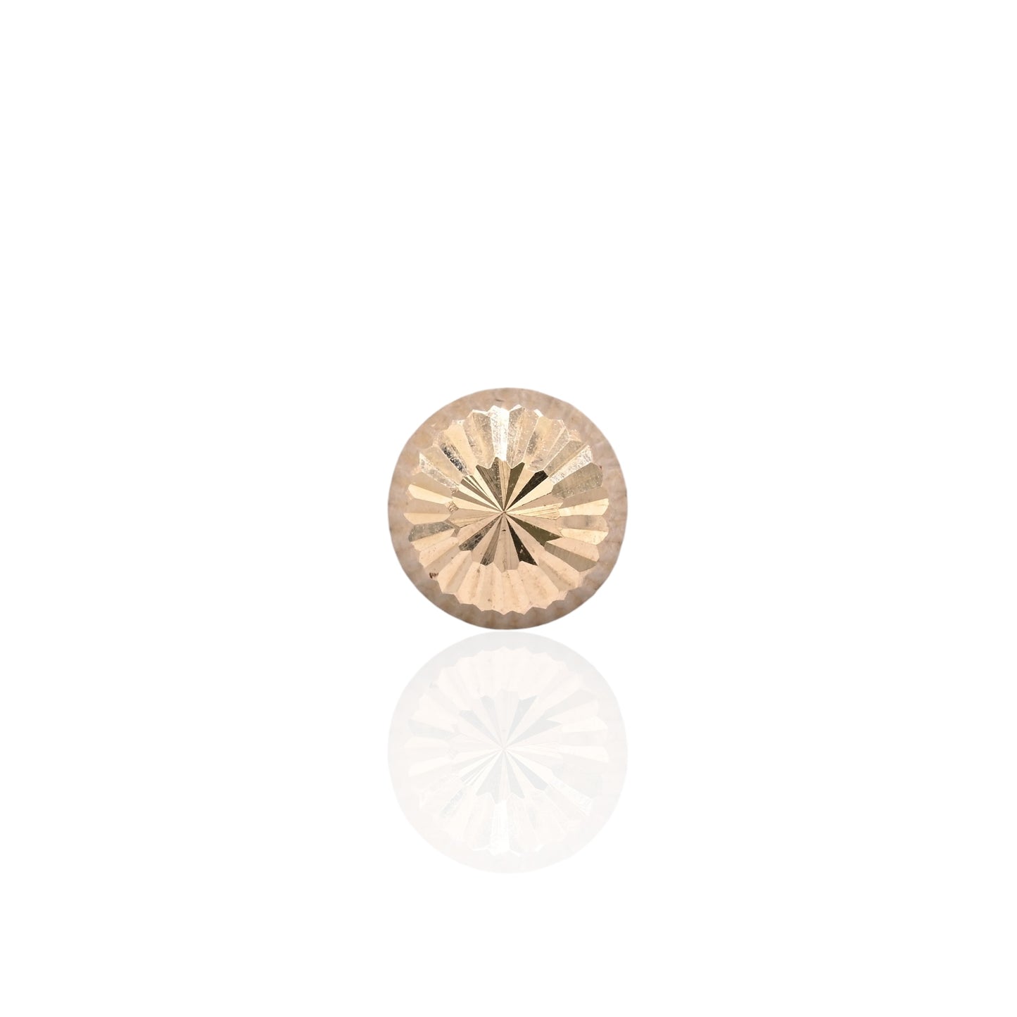 7mm Lightweight Dome Fluted Stud Earrings 14K Yellow Gold with Butterfly Backs
