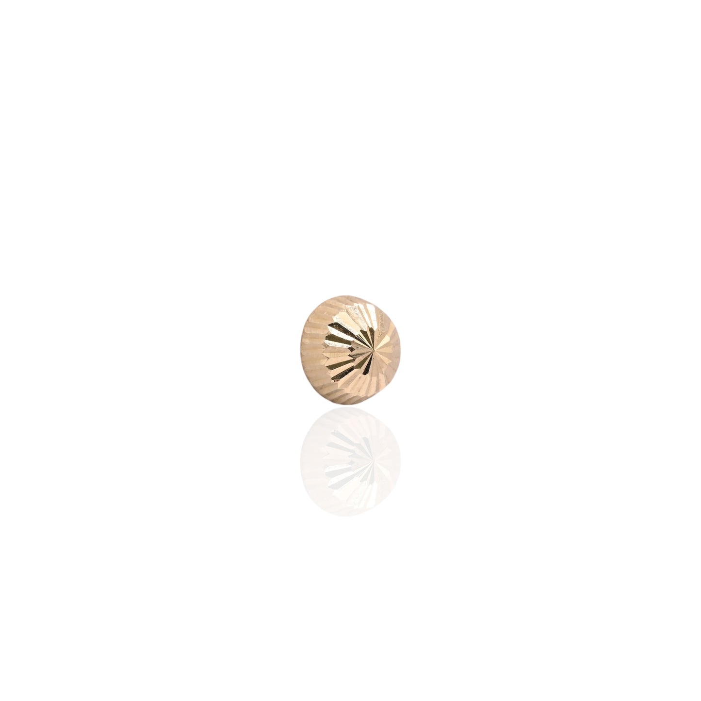 7mm Lightweight Dome Fluted Stud Earrings 14K Yellow Gold with Butterfly Backs