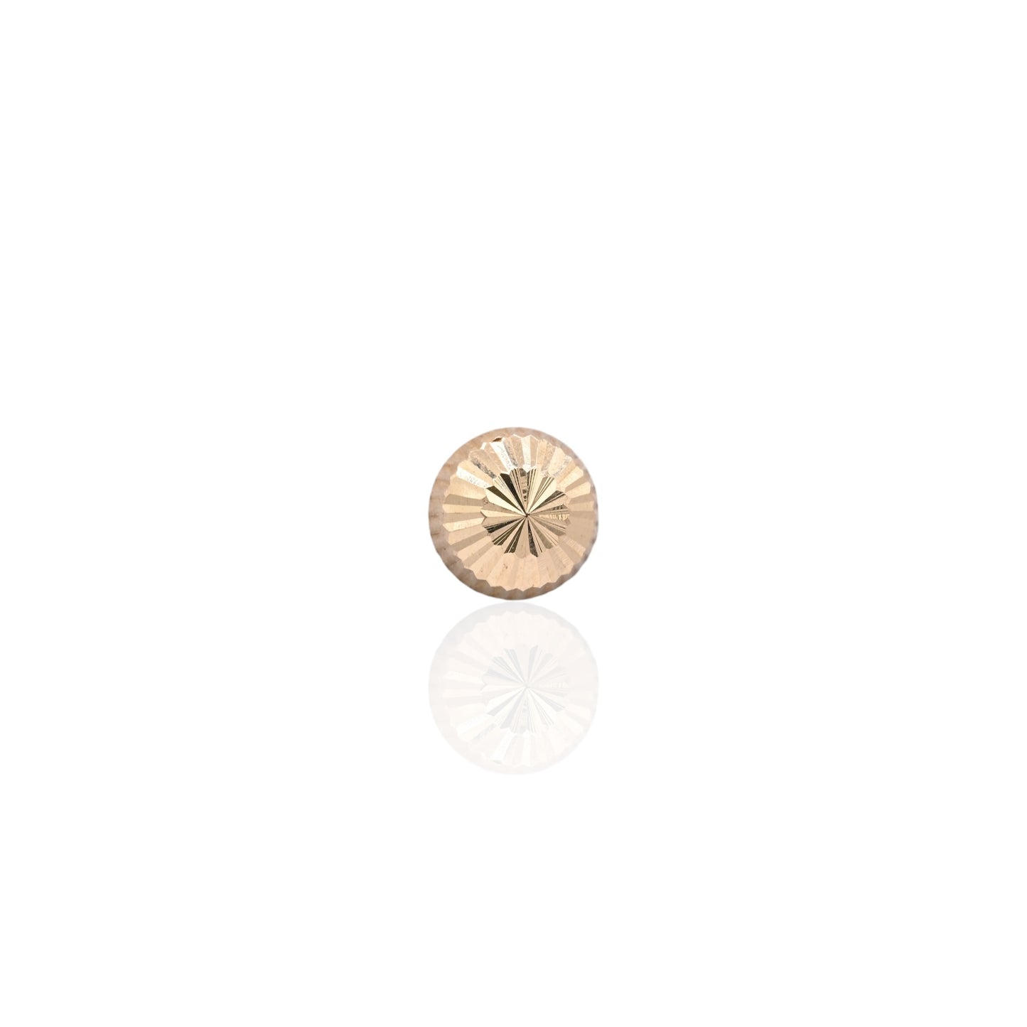 8mm Lightweight Dome Fluted Stud Earrings 14K Yellow Gold with Butterfly Backs