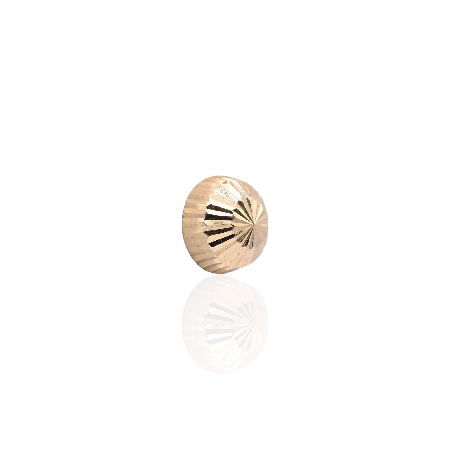 8mm Lightweight Dome Fluted Stud Earrings 14K Yellow Gold with Butterfly Backs