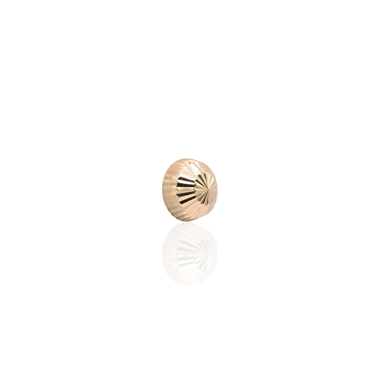 8mm Lightweight Dome Fluted Stud Earrings 14K Yellow Gold with Butterfly Backs