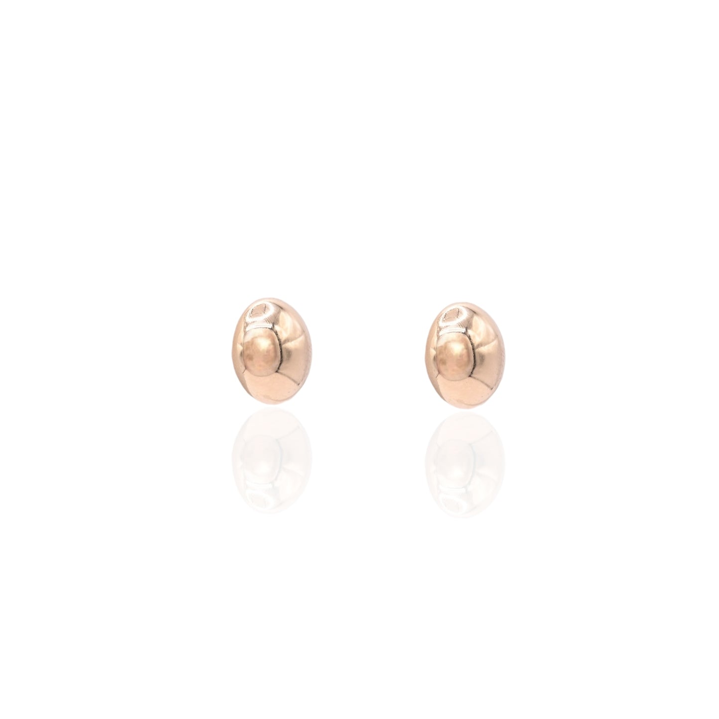 9mm Lightweight Ellipses Stud Earrings 14K Yellow Gold Butterfly Backs