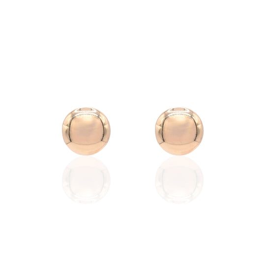 11mm Lightweight Ellipses Stud Earrings 14K Yellow Gold Butterfly Backs