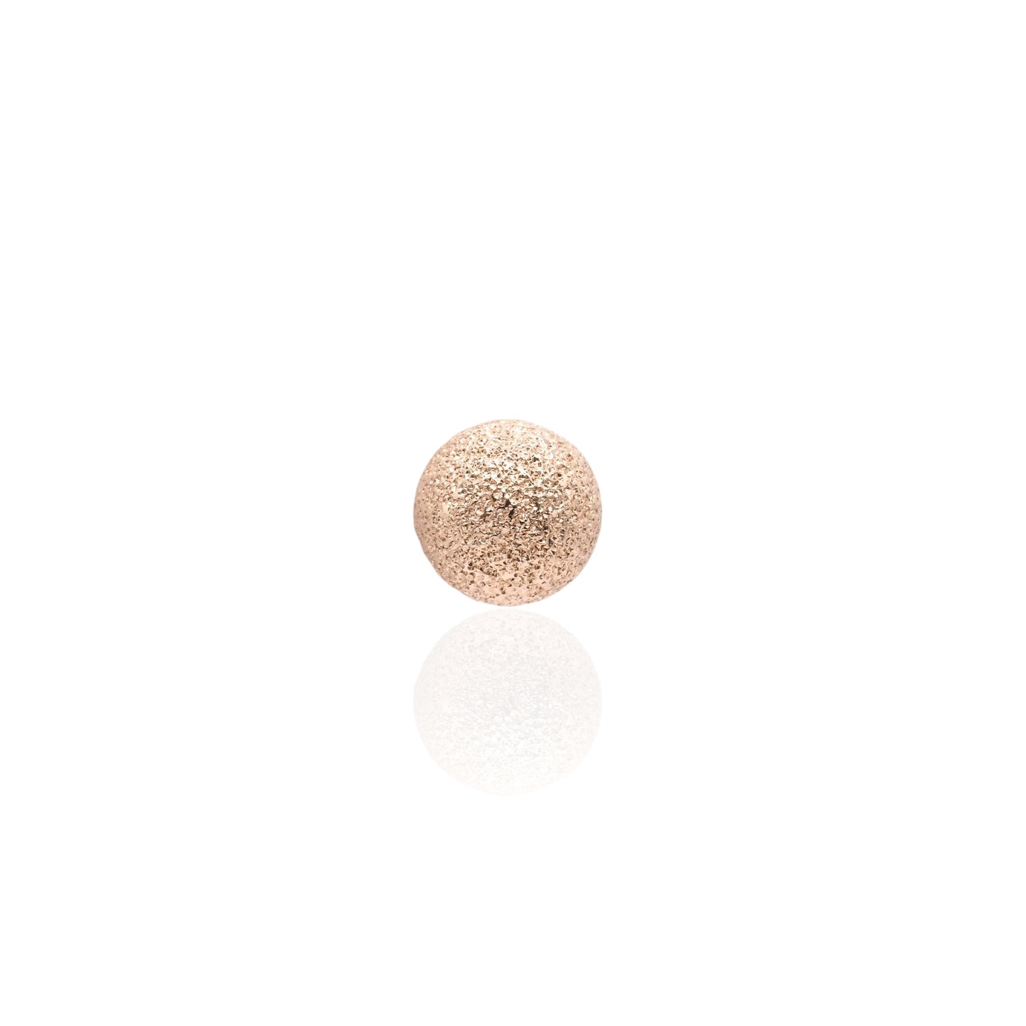 Sand-Finished Lightweight Ball Stud Earrings 14K Yellow Gold with Butterfly Backs 7mm