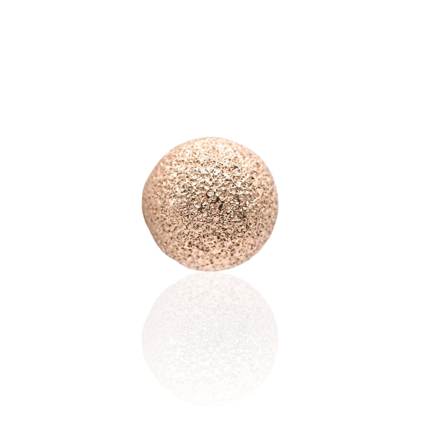 Sand-Finished Lightweight Ball Stud Earrings 14K Yellow Gold with Butterfly Backs 7mm
