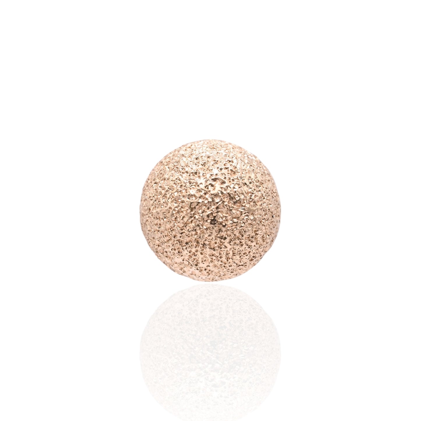 Sand-Finished Lightweight Ball Stud Earrings 14K Yellow Gold with Butterfly Backs 7mm