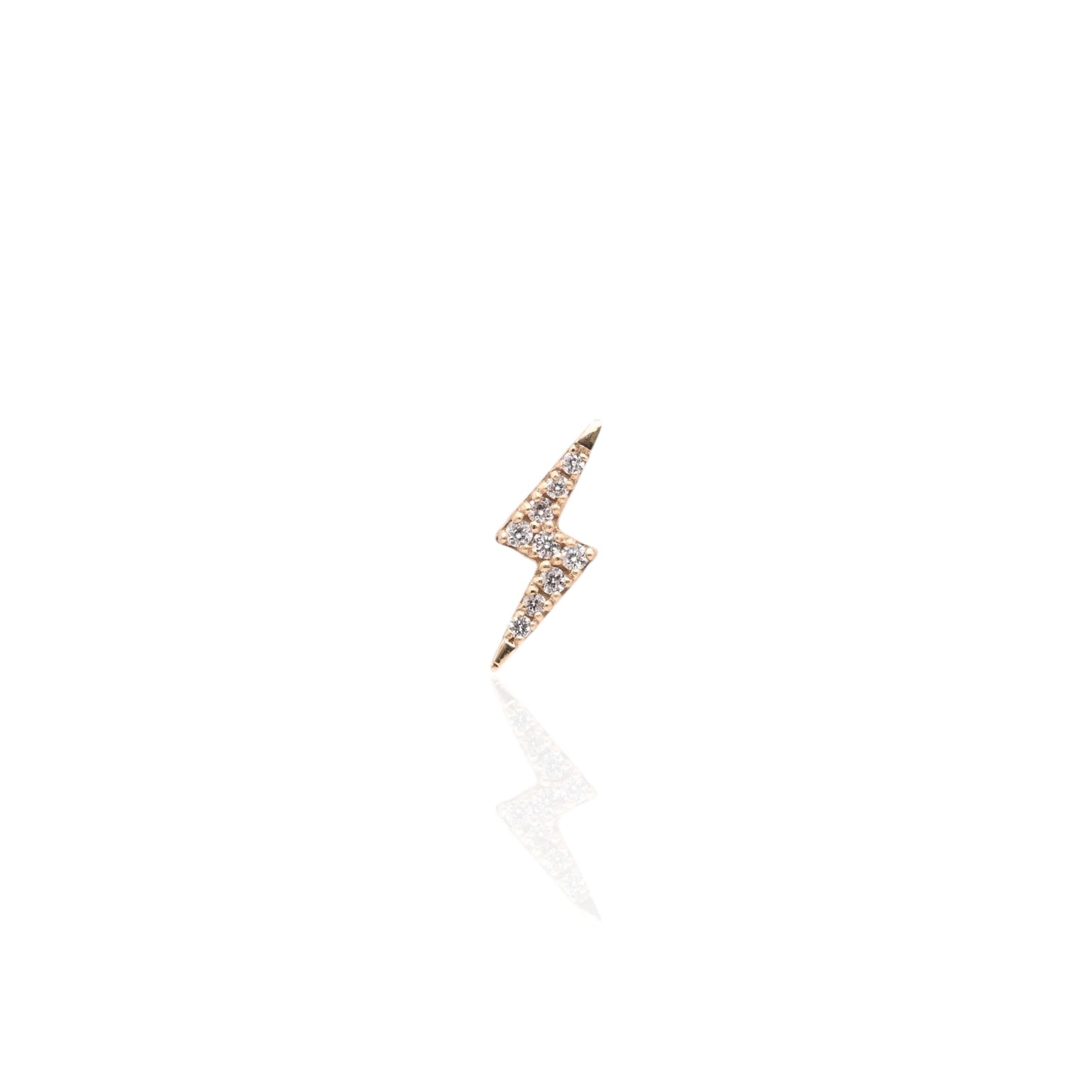 Diamond Lightning Stud Earrings 14K Yellow Gold with Butterfly Backs 0.09cttw