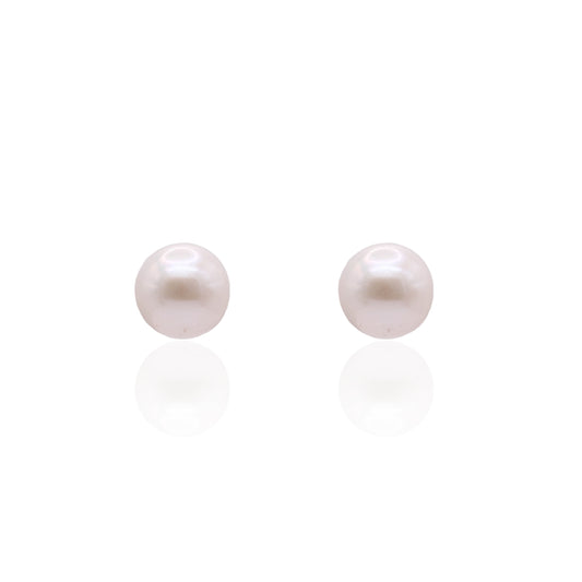 9mm Cultured Pearl Stud Earrings14K Yellow Gold with Butterfly Backs