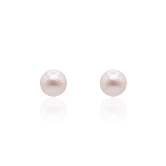 8mm Cultured Pearl Stud Earrings14K Yellow Gold with Butterfly Backs