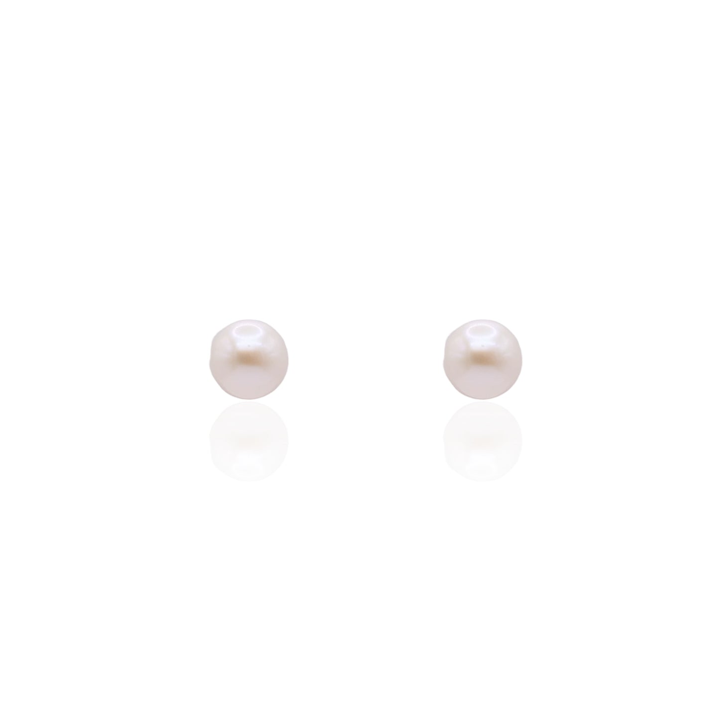 7mm Cultured Pearl Stud Earrings14K Yellow Gold with Butterfly Backs