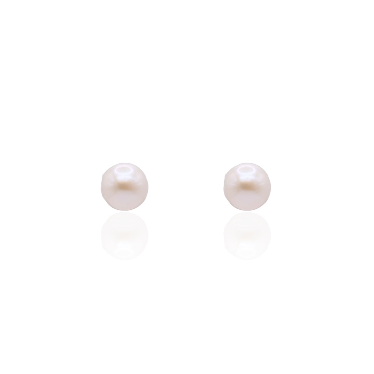 7mm Cultured Pearl Stud Earrings14K Yellow Gold with Butterfly Backs