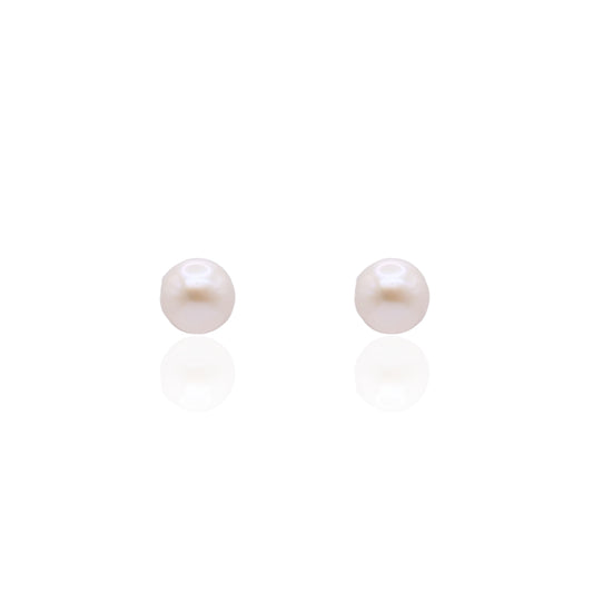 7mm Cultured Pearl Stud Earrings14K Yellow Gold with Butterfly Backs