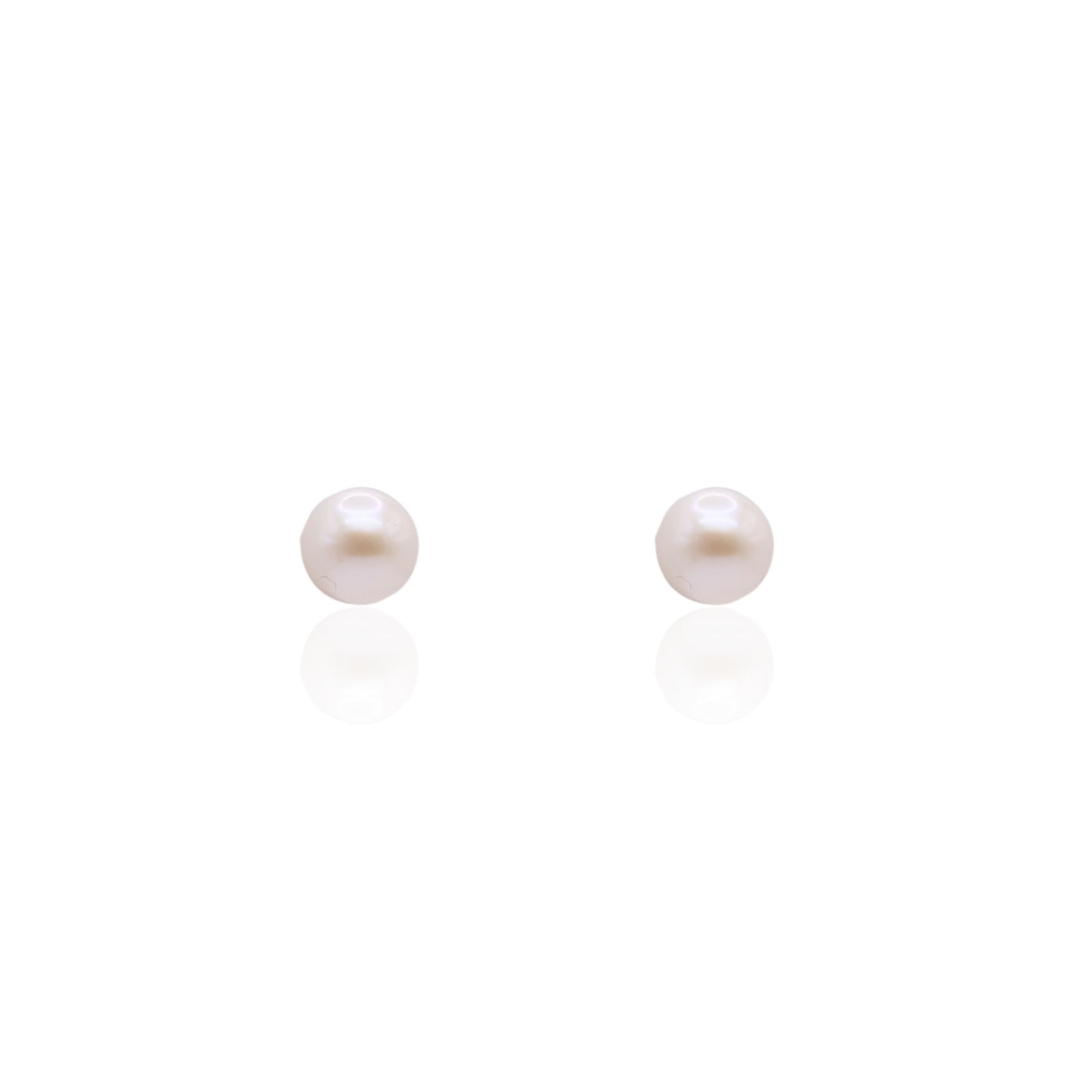 7mm Cultured Pearl Stud Earrings14K Yellow Gold with Butterfly Backs