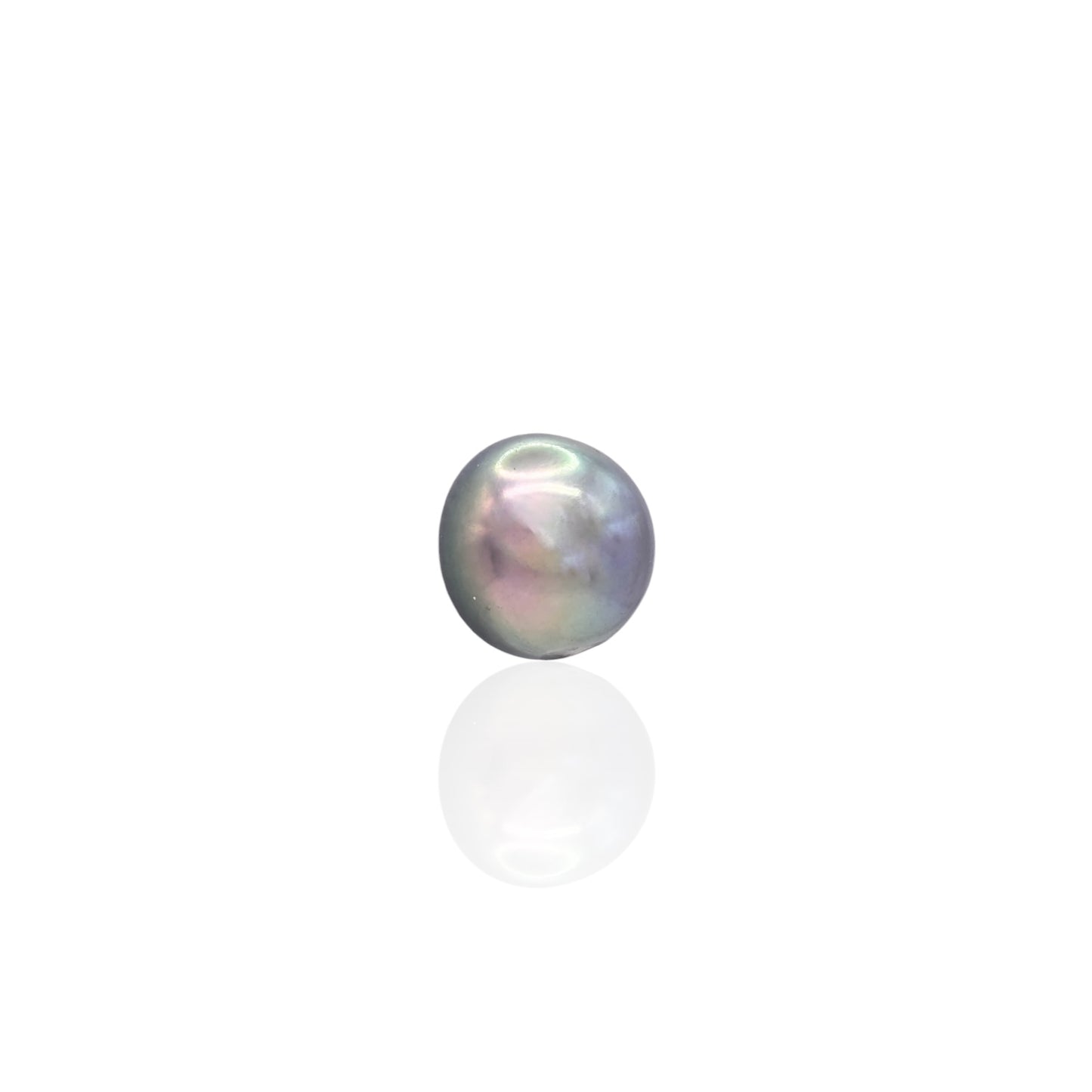 7mm Tahitian Pearl Stud Earrings 14K White Gold with Butterfly Backs