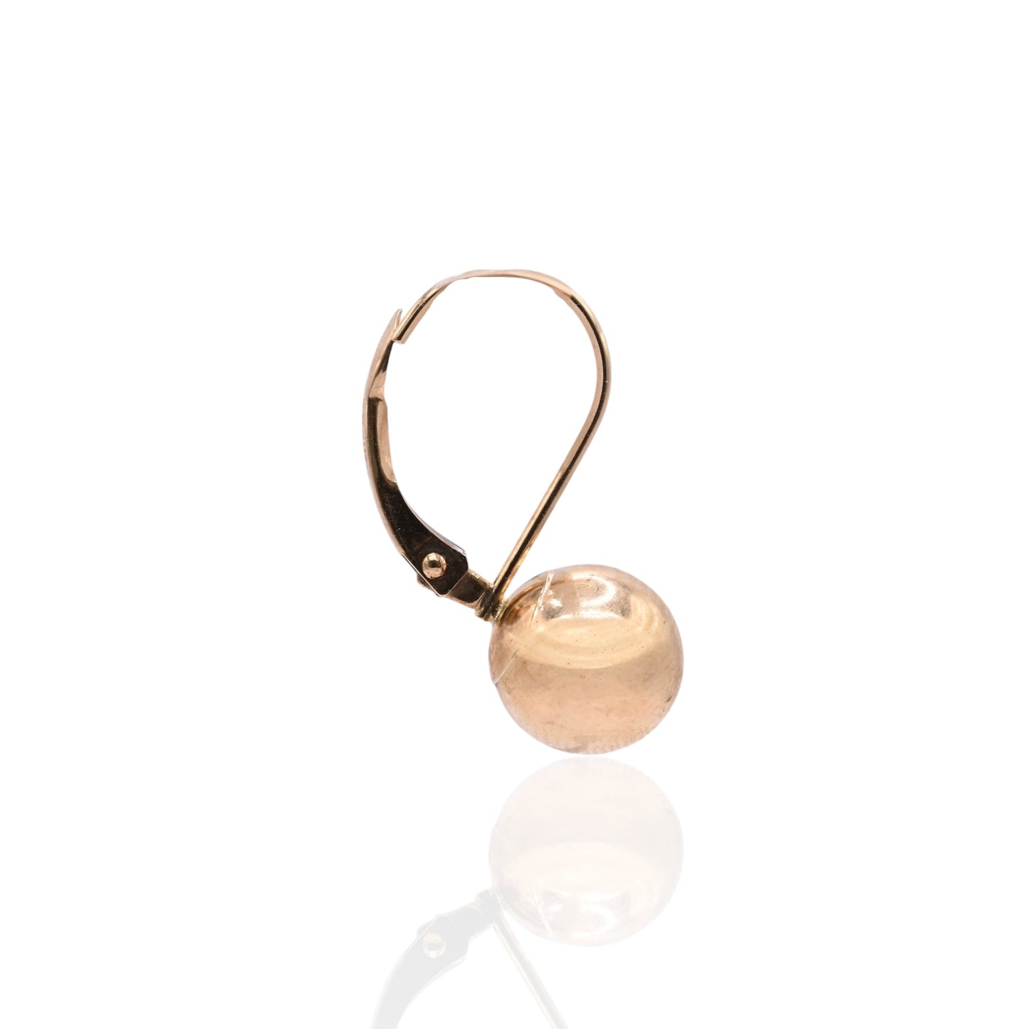 7mm Gold Ball Leverback Earrings 14K Yellow Gold
